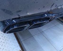 Диффузор с насадками 63 AMG Mercedes E-Class W213 рестайлинг черный на обычный бампер