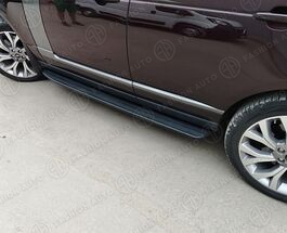 Пороги Range Rover 4 L405 рестайлинг черные с логотипом