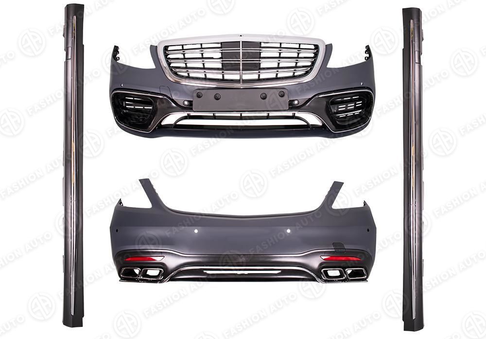 Обвес 63 AMG Mercedes S-Class W222 рестайлинг с решеткой и порогами