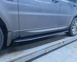 Пороги Range Rover Sport 2 L494 рестайлинг серебристые с логотипом